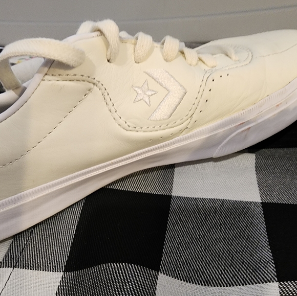 LOUIE LOPEZ CONVERSE LEATHER SNEAKERS SIZE 10 CREAM COLOR - Picture 16 of 16